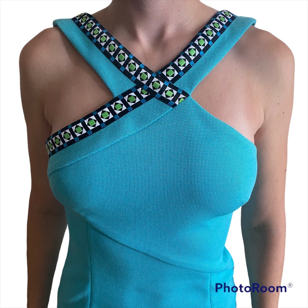 👗Versace Turquoise Cocktail Dress👗 - Picture 3 of 9